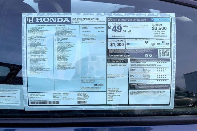 2026 Honda Civic Hybrid Sport Touring