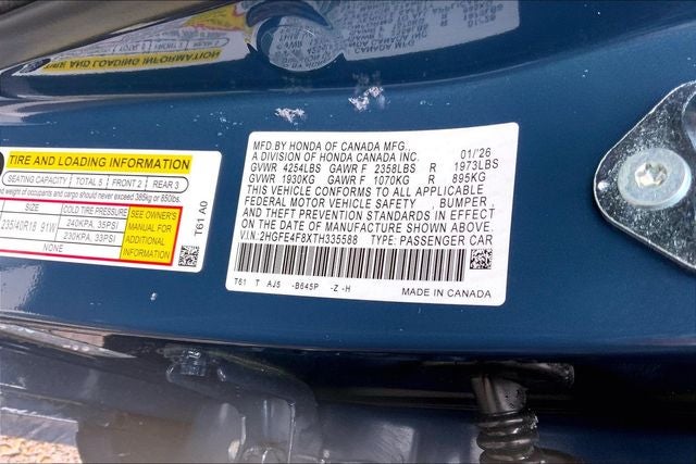 2026 Honda Civic Hybrid Sport Touring