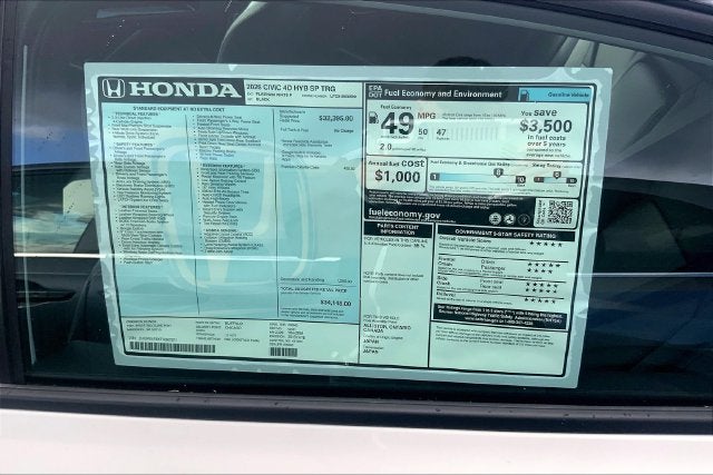 2026 Honda Civic Hybrid Sport Touring InStock