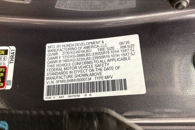 2027 Honda Odyssey Touring InStock