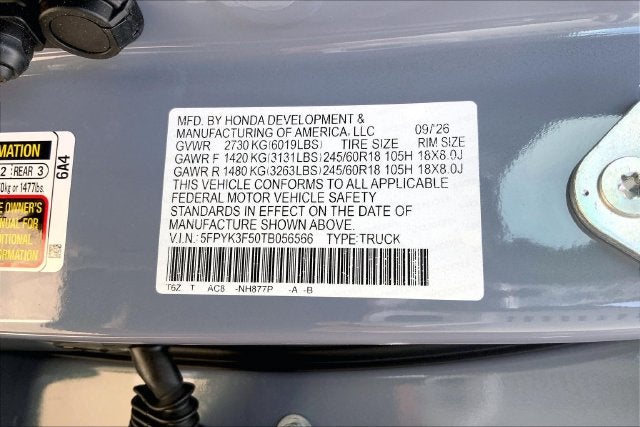 2026 Honda Ridgeline RTL InStock
