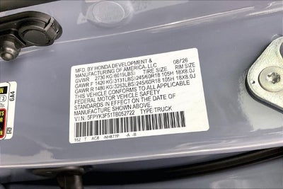 2026 Honda Ridgeline RTL InStock
