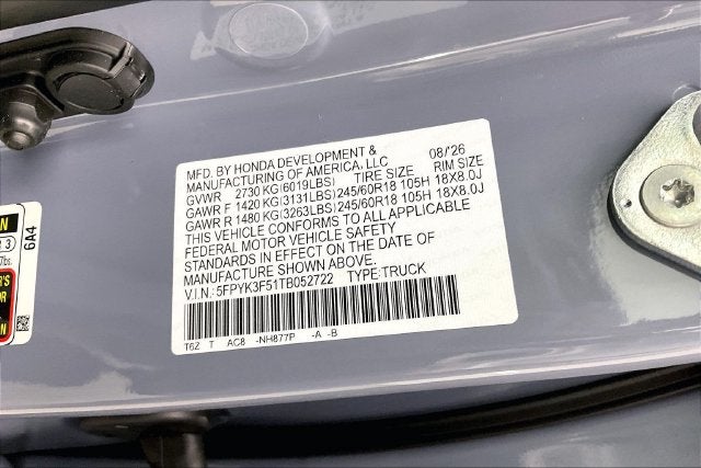 2026 Honda Ridgeline RTL InStock