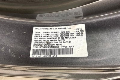 2017 Honda Ridgeline RTL