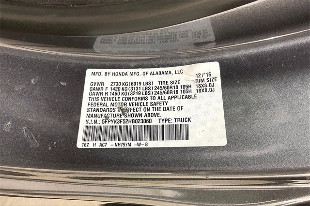 2017 Honda Ridgeline RTL