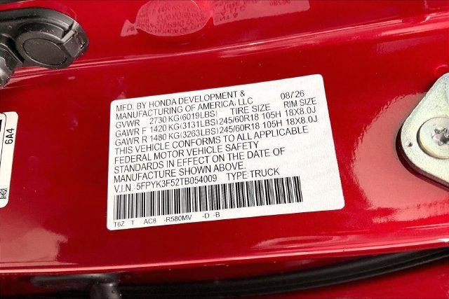 2026 Honda Ridgeline RTL InStock