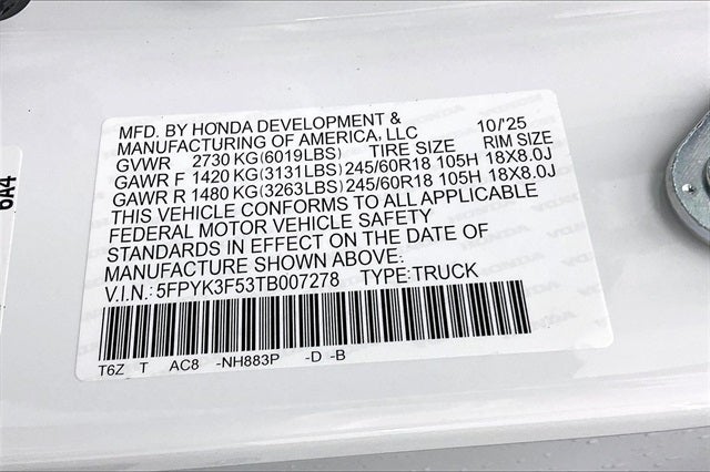 2026 Honda Ridgeline RTL