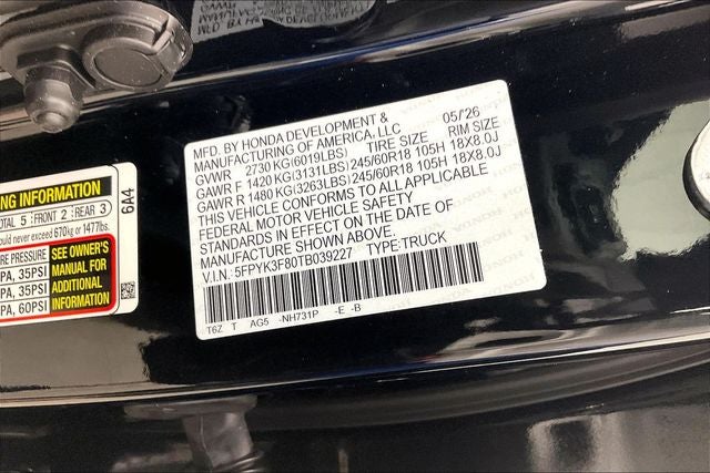 2026 Honda Ridgeline Black Edition