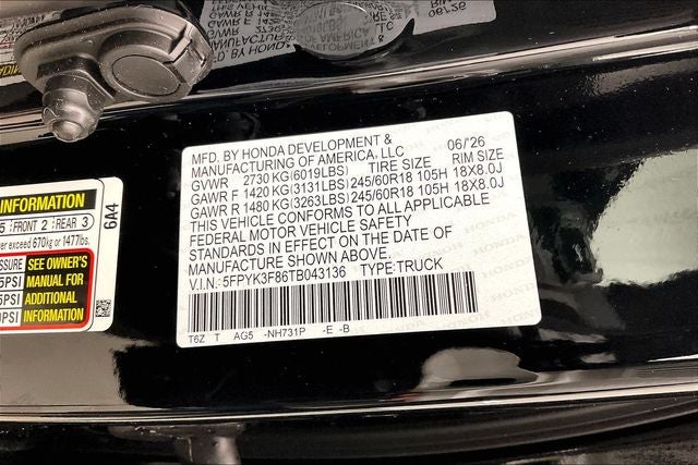 2026 Honda Ridgeline Black Edition InStock