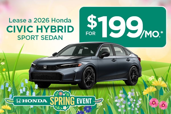 Lease a 2026 Honda CIVIC HYBRID SPORT SEDAN FOR $199/ MONTH*