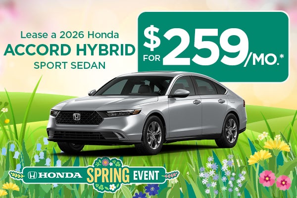 Lease a 2026 Honda ACCORD HYBRID SPORT SEDAN FOR $259/ MONTH*