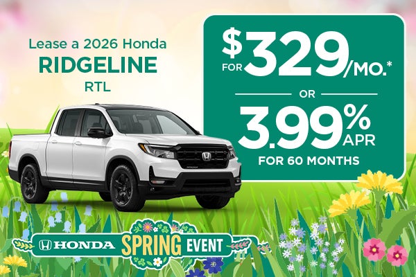 Lease a 2026 Honda RIDGELINE RTL $329/ MONTH*