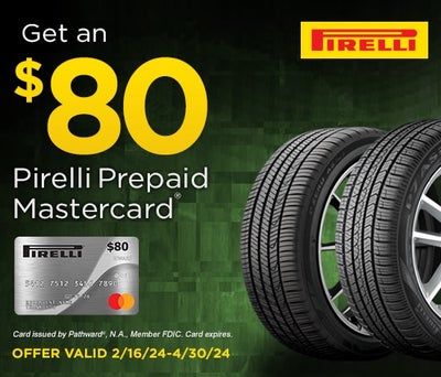 Receive an $80 Pirelli Prepaid Mastercard