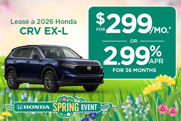 Lease a 2026 Honda CRV EX-L $299/ MONTH*